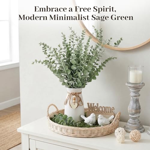 DomeStar 30PCS Artificial Eucalyptus Stems 15 Fake Greenery Branches Bulk Lifelike Eucalyptus Leaves for Wedding Bouquets Table Centerpieces Wreath DIY Crafts - Image 3