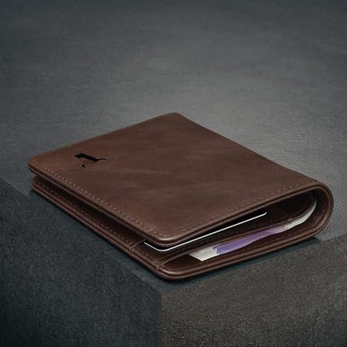 TORRO Top Grain Genuine Leather Wallet for Men | RFID Blocking | Ultra Slim Bifold USA Leather Wallet | Holds Up to 10 Credit Cards | Microfiber Lined | Gifts for Him (Dark Brown) - Image 4