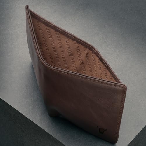 TORRO Top Grain Genuine Leather Wallet for Men | RFID Blocking | Ultra Slim Bifold USA Leather Wallet | Holds Up to 10 Credit Cards | Microfiber Lined | Gifts for Him (Dark Brown) - Image 3