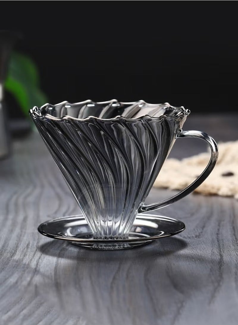 HOMESTAR V60 Coffee Maker Set of 2 Pour Over Drip Brew Machine, 600ML Glass Carafe Coffee Server and Size 02 Glass Coffee Dripper Filter(1-4CUPS)  - Image 5
