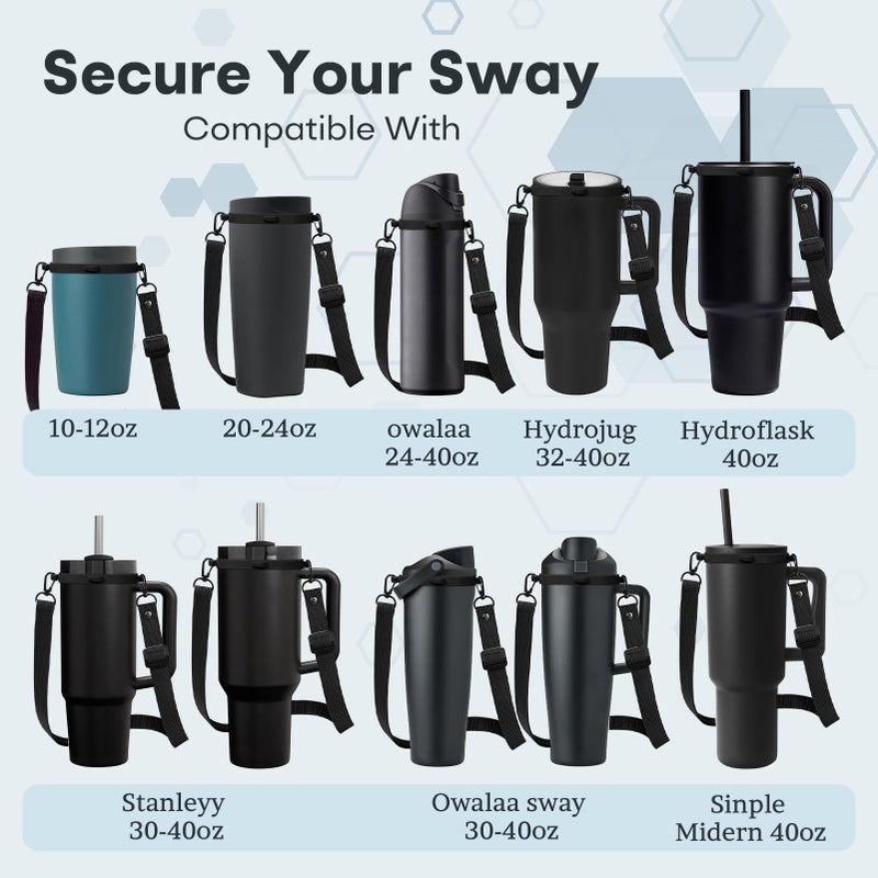 BKBY Water Bottle Strap Compatible with Owala Freesip Sway 30oz 40oz & Owala Freesip 24oz 32oz 40oz Water Bottle, Adjustable Braided Bottle Handle - Image 2