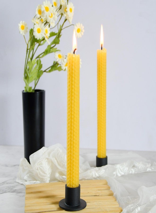 ENCANLIGHT Natural 8 Inch Handmade Honeycomb Candlesticks Bee waxs Taper Candles 6 Pack Hours Burning Time-Bees Wax with Smokeless,Dripless and Unscented for Home Decor Party Dinner - Image 4