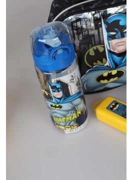 Batman صندوق غداء باتمان المرخص لموسم جديد، زجاجة ماء، صندوق فرشاة أسنان ومجموعة وجبة صندوق الغداء  - Image 2