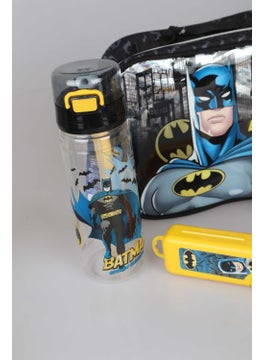Batman صندوق غداء باتمان المرخص لموسم جديد، زجاجة ماء، صندوق فرشاة أسنان ومجموعة وجبة صندوق الغداء  - Image 4