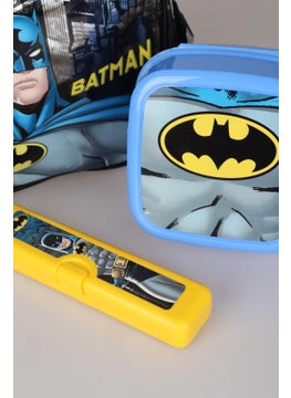 Batman صندوق غداء باتمان المرخص لموسم جديد، زجاجة ماء، صندوق فرشاة أسنان ومجموعة وجبة صندوق الغداء  - Image 5