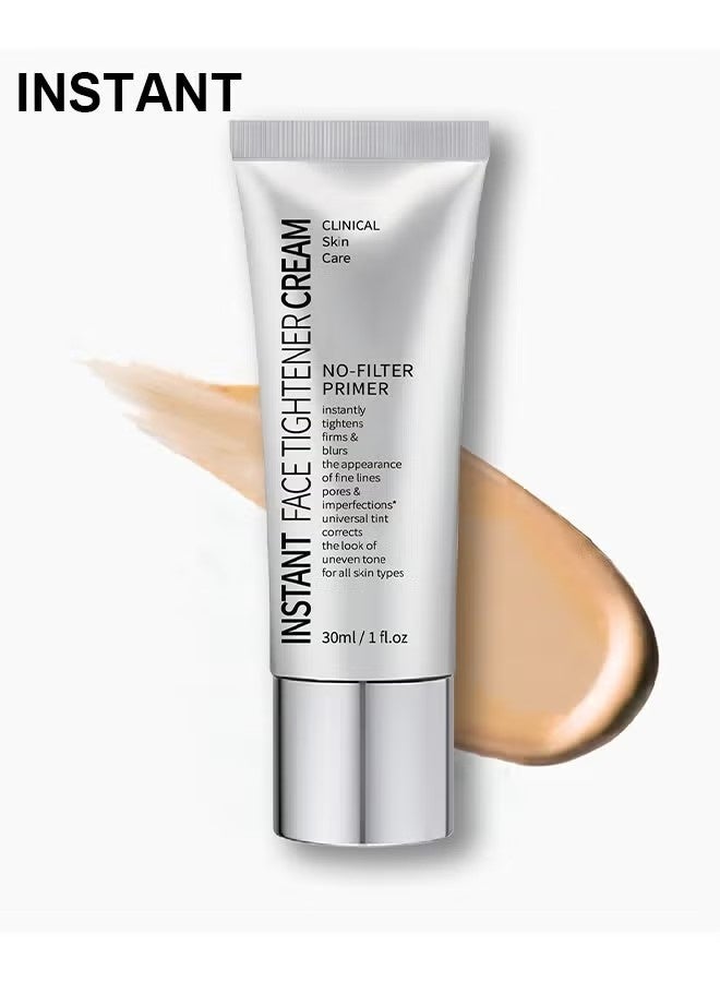 Instant Face Tightener Cream, Freedomglee Face Tightener No-Filter Primer, Instant Face Tightener Primer, Skin Tightener Face Primer For Makeup, Blurring For Before Makeup, Shine Control, 30ML - Image 1