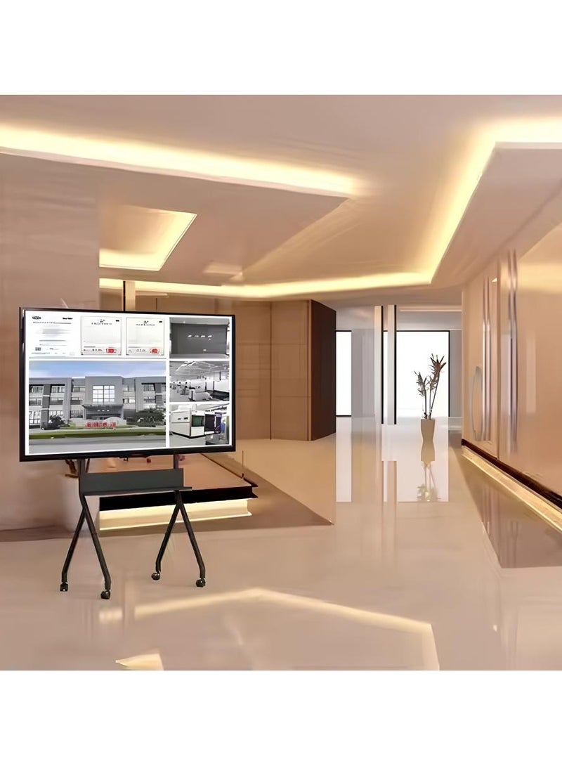 BEETEC Mobile TV Stand for 32–86 Inch Flat Screen TVs, Rolling Cart with Lockable Wheels, Height Adjustable, VESA 600x400mm, Max Load 45kg, Shelf Capacity 10 kg, Cable Management, Black | TF-RG8B - Image 3