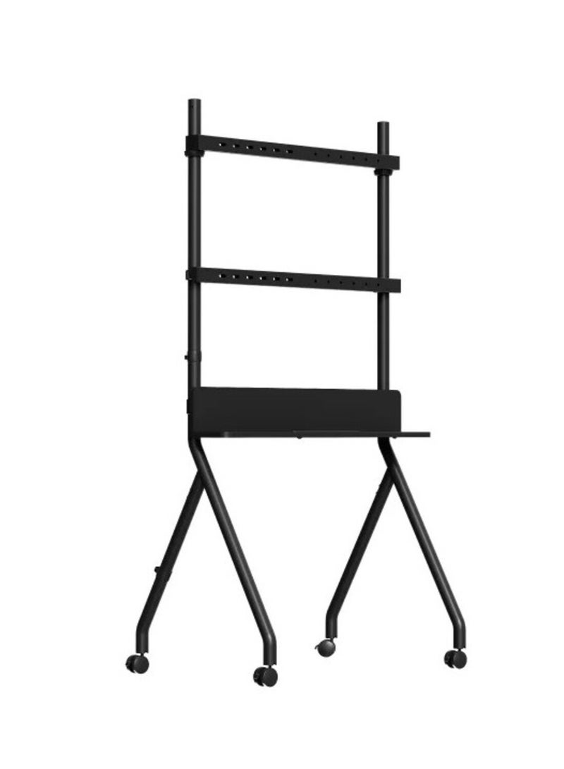 BEETEC Mobile TV Stand for 32–86 Inch Flat Screen TVs, Rolling Cart with Lockable Wheels, Height Adjustable, VESA 600x400mm, Max Load 45kg, Shelf Capacity 10 kg, Cable Management, Black | TF-RG8B - Image 5