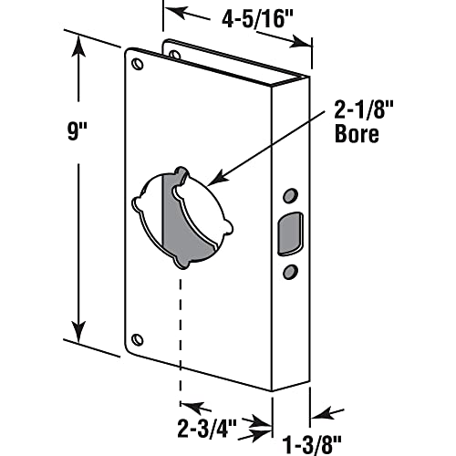 Defender Security Prime-Line U 9549 Brass Lock and Door Reinforcement Plate for 1-3/8 In. Thick Doors, Brass Finish (Single Pack) - Image 2