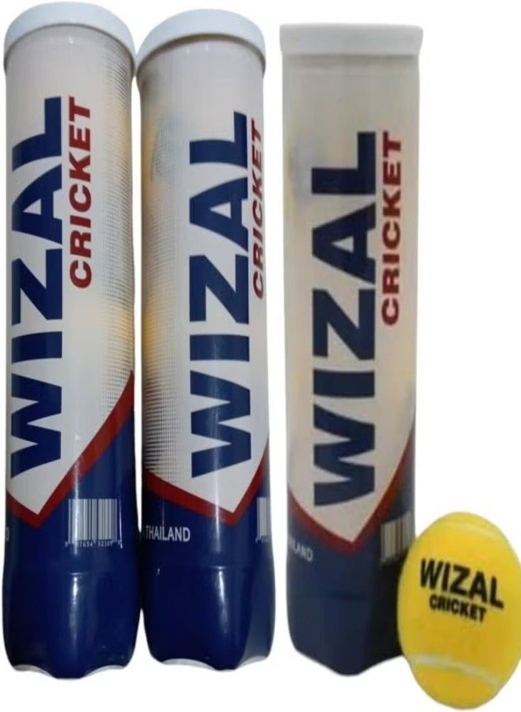 كرات تنس WIZAL Cricket Tape - عبوة من 3 كرات تنس لكرات الكريكيت الشريطية (عبوة من 3 قطع)