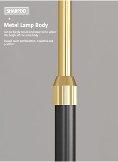 Sharpdo Luxury LED Floor Lamp With Table Modern Solid Wood Table Standing Lamp With Glass Ball Lampshade For Living Room Bedroom Bedside Floor Lighting Gold 175x96x30 centimeter  - Image 5