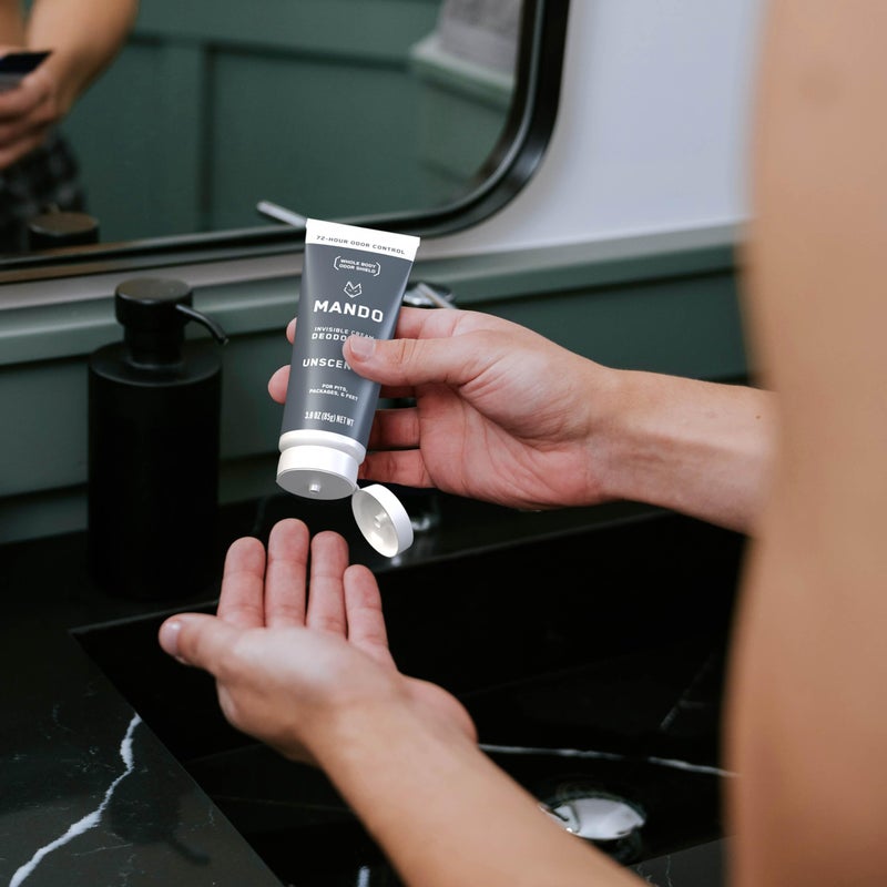 Mando مندو مزيل عرق للجسم بالكامل للرجال - كريم غير مرئي - تحكم في الرائحة لمدة 72 ساعة - خالي من الألمنيوم، خالي من بيكربونات الصوديوم، آمن للبشرة - 3 أونصات (عبوة من 2) - Image 3