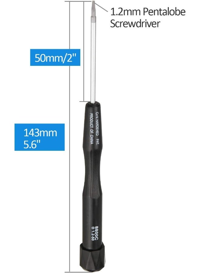Hqmaster  5-Point Pentalobe Screwdriver 1.2Mm For Apple Macbook Air And Macbook Pro With Retina Display Macs Notebook Laptop Back Case Bottom Cover Star Screws Computer Repairing Opening Tool Ts4 P5  - Image 1