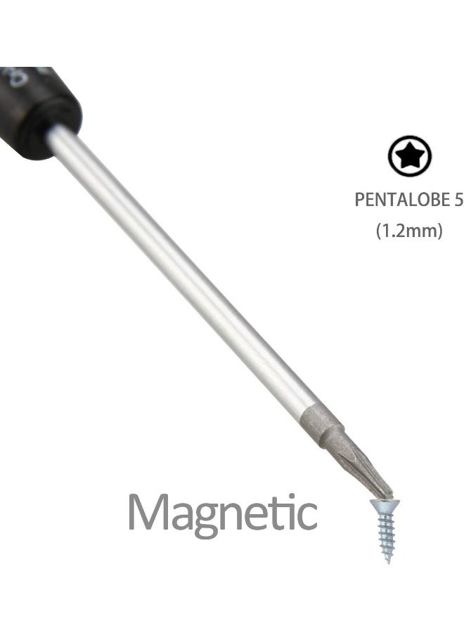 Hqmaster  5-Point Pentalobe Screwdriver 1.2Mm For Apple Macbook Air And Macbook Pro With Retina Display Macs Notebook Laptop Back Case Bottom Cover Star Screws Computer Repairing Opening Tool Ts4 P5  - Image 2