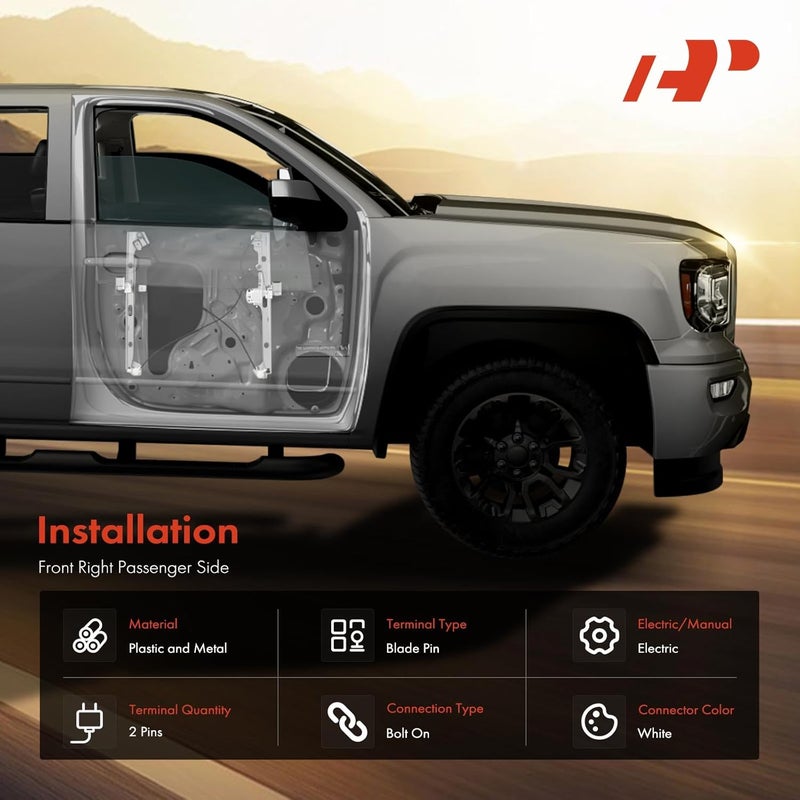 A-Premium Power Window Regulator with Motor for Chevrolet HHR 2006-2011 Front Right Passenger Side - Image 3