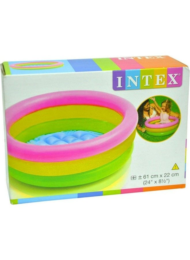 INTEX - مجموعة من حوض استحمام مقاس 4 أقدام ومضخة هواء (متعدد الألوان) - Image 1
