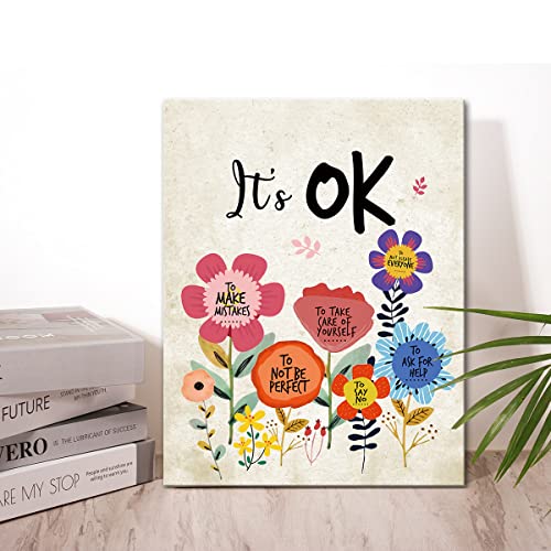 Wailozco It's OK Wall Art Canvas,Inspirational Wall Decor for Girls Room Decor, Encouragement Canvas Framed Wall Art for Kids Girls Room - Image 5