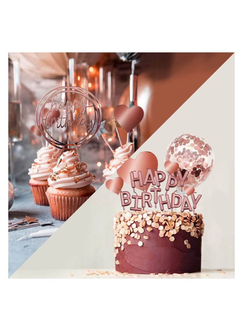 24PCS Birthday Candles Set Cake Candles Confetti Balloon Stars and Fan Cupcake Toppers Birthday Cake Decor  - Image 5