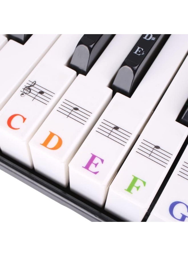 Relex Reusable Piano Notes Guide for Beginner Removable Piano Keyboard Note Labels for Learning 88/61/54/49 Key Full Size Made Of Silicone No Need Stickers for Kids Student - Image 3