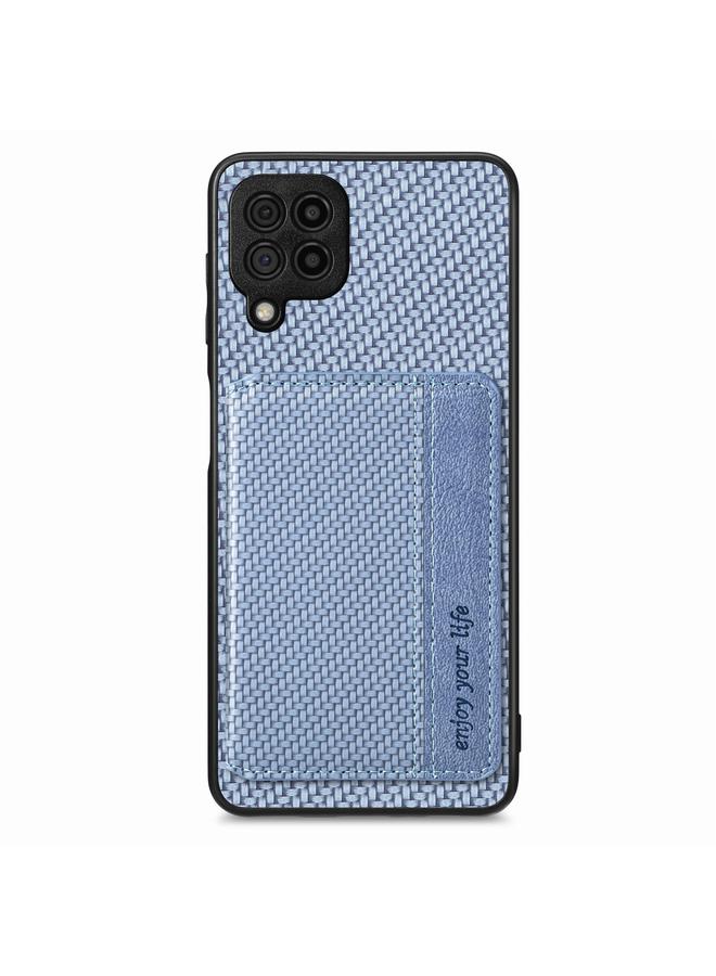 S-TOP Case For Samsung Galaxy A22 4G Carbon Fiber Magnetic Card Wallet Bag Phone Case - Image 2