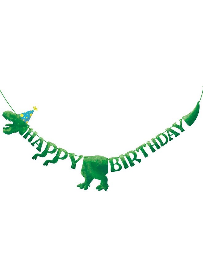 Fowecelt Dinosaur Happy Birthday Banner Dinosaur Birthday Party Sign Decorations For Boys Kids Dino Theme Party Supplies - Image 2
