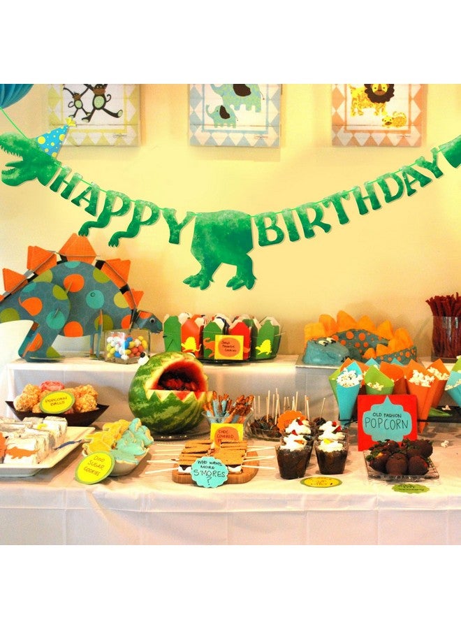 Fowecelt Dinosaur Happy Birthday Banner Dinosaur Birthday Party Sign Decorations For Boys Kids Dino Theme Party Supplies - Image 5