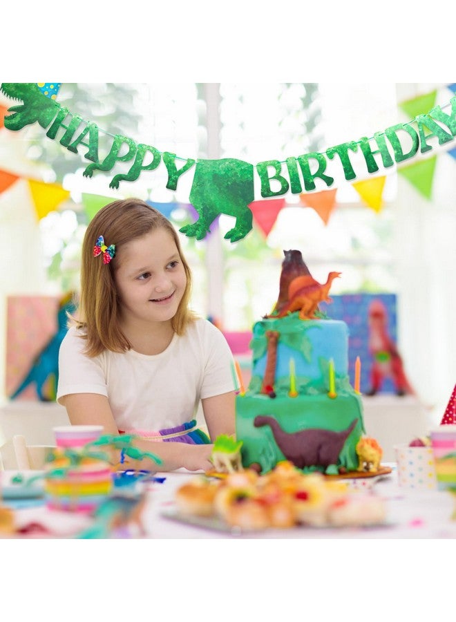 Fowecelt Dinosaur Happy Birthday Banner Dinosaur Birthday Party Sign Decorations For Boys Kids Dino Theme Party Supplies - Image 4