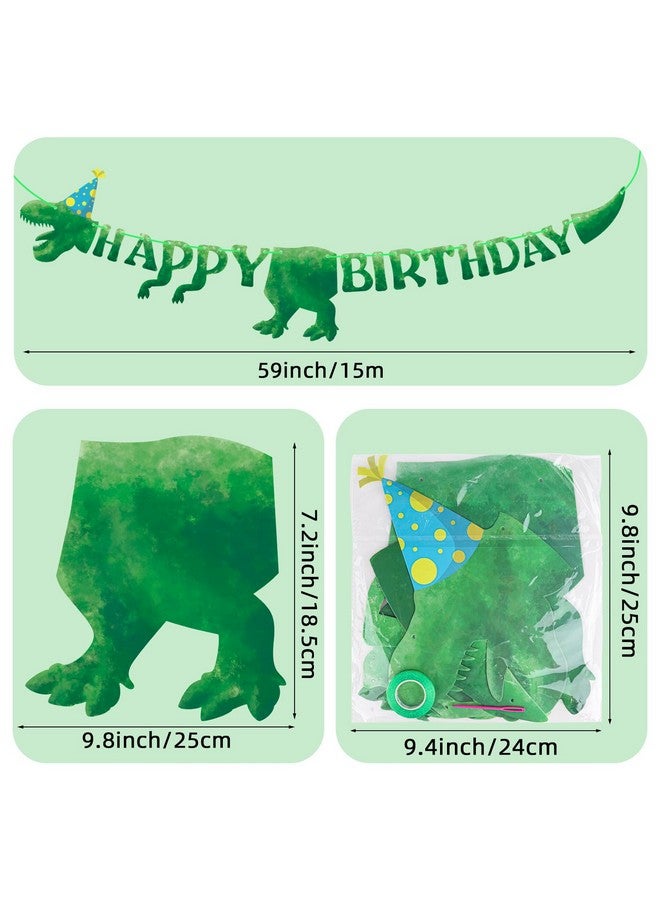 Fowecelt Dinosaur Happy Birthday Banner Dinosaur Birthday Party Sign Decorations For Boys Kids Dino Theme Party Supplies - Image 3