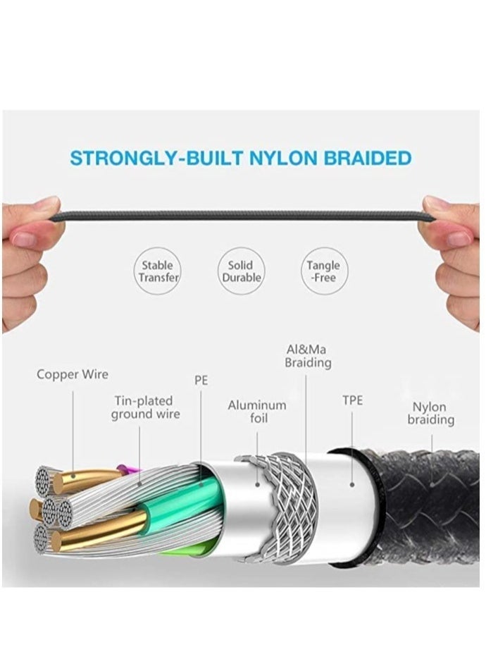 Multi Charging Cable 4Ft 3 in 1 with USB Type C Cable Compatible with Galaxy S10 S9 Plus Note9 Z OnePlus 8T,Micro Cable for Galaxy S7 Edge S6,Nexus,Xbox,PS4 USB Chargers(BLACK) - Image 5