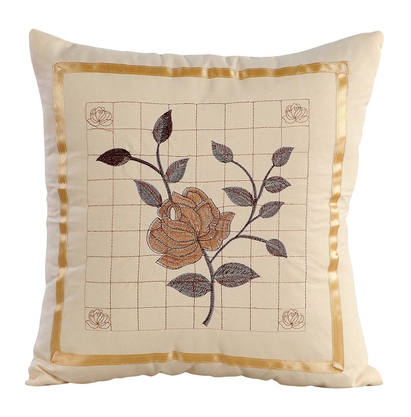 Rj Products Designer Embroidery Diwan Set of 8 Pieces cream color - Image 3