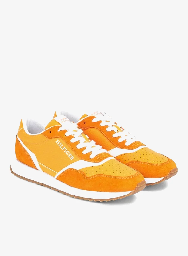TOMMY HILFIGER Rich Ochre Mixed Texture Runner Sneakers for Men | Best Price UAE
