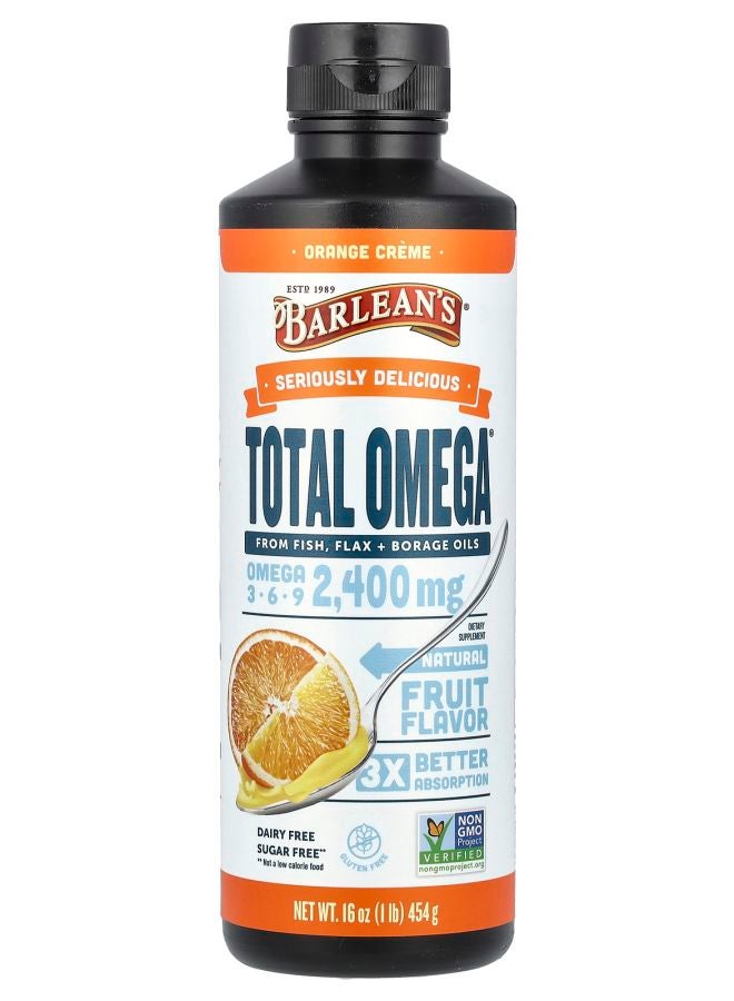 BARLEAN'S Total Omega Orange Creme 2400 mg 16 oz (454 g) 