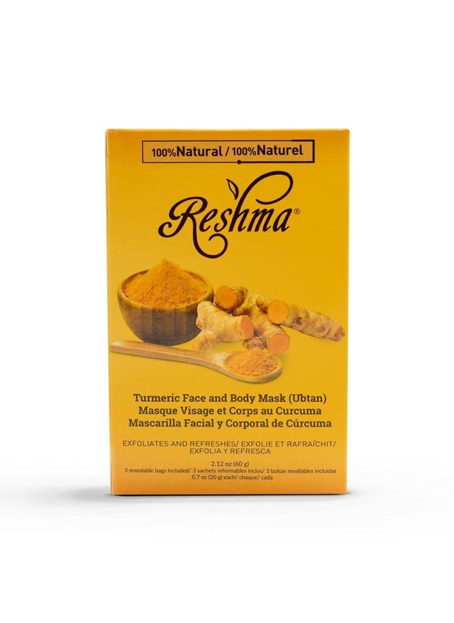 Reshma Beauty - Turmeric Face Mask (Ubtan) | All Natural Ingredients - Barley Seed, Gram Seed, Turmeric, and Sandalwood | Brightening and Hydrating Mask | Haldi Ceremony Powder | (Pack of 1), 2.12 oz - Image 1