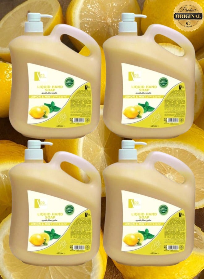 سبا سيستم 4 قطع صابون سائل لليدين برائحة الليمون 4.2 لتر - Image 1