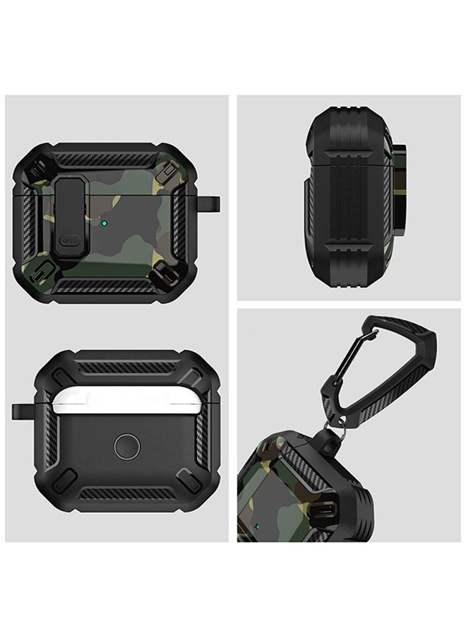 Wish Plus Airpods Case For 3 Generation With Anti-Lost Lock Keychain, Hard Shell,Drop-Proof Andshock-Resistant Airpods Cover With Carabiner, Suit For Mountaineering, Hiking, Cycling (Green) - Image 5
