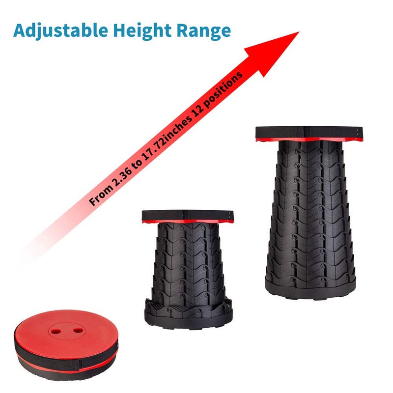 Boreeman Upgraded Folding Stool Lightweight Yet More Sturdy with Load Capacity 400lbs Portable Collapsible Stool for Camping Fishing Hiking BBQ (Red) - Image 5