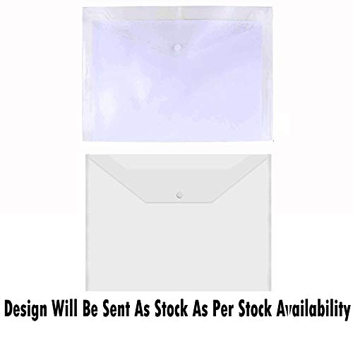 GreatDio® A4 Document File Clear Bag, Transparent Envelope Holder Storage Case, Snap Button Organizer, Clear Plastic Container for Papers, Stationery - 30 Pack - Image 2