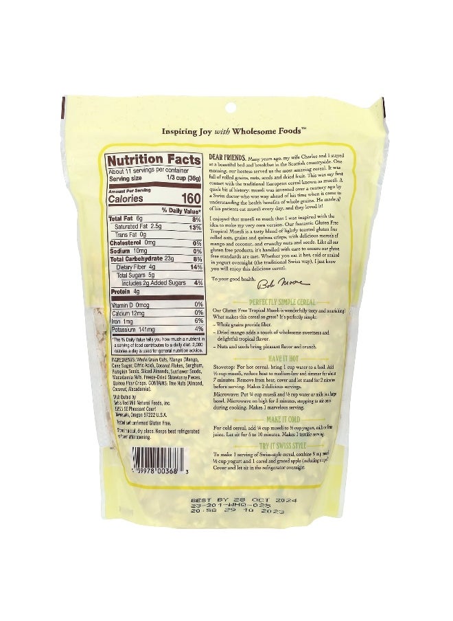 Bobs red mill Bob's Red Mill, Gluten Free Tropical Muesli, Mango Coconut, 14 oz (397 g)  - Image 2