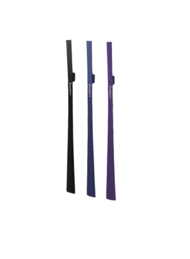 NEWLAN Long Handle Shoe Horn - Durable Plastic Shoe Helper, Easy to Carry & Hang, Pregnant Women & Family Daily Use. Purple - Image 3