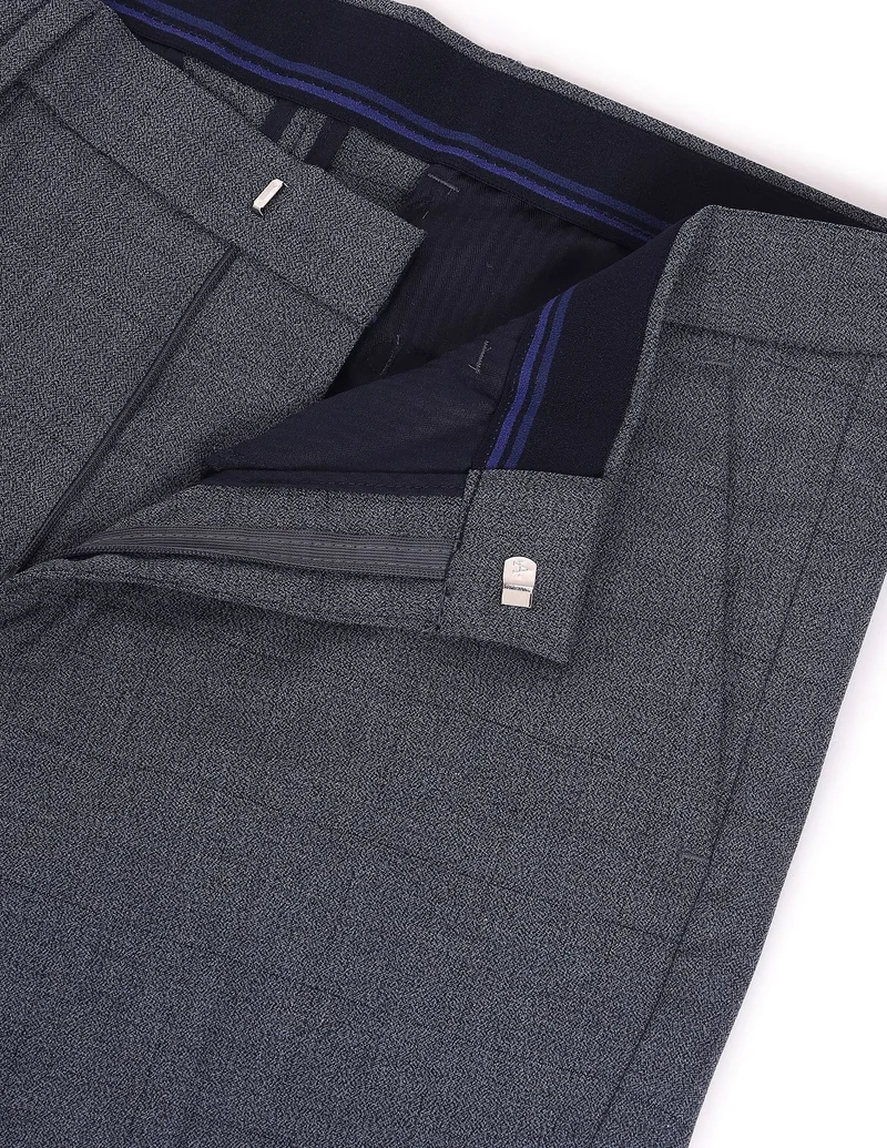 Arrow Blue Mid Rise Autoflex Trousers for Men | Best Price UAE