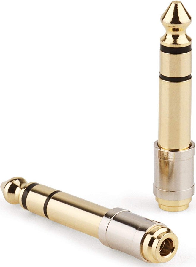 PASOW 1/4'' Male to 1/8'' Female Stereo Headphone Adapter 6.35mm to 3.5mm Audio Adapter Pure Copper for Headphone, Amplifier, Guitar, 2 Pack - Image 1