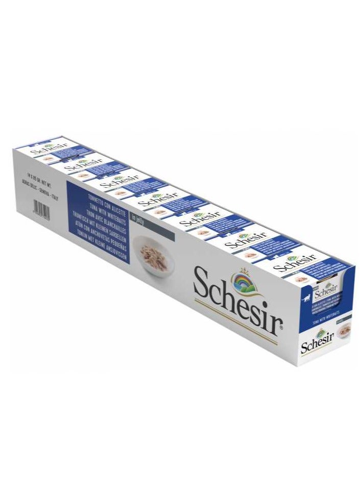 Schesir 14PC Cat Can Jelly Tuna With Whitebaits 85g  - Image 1