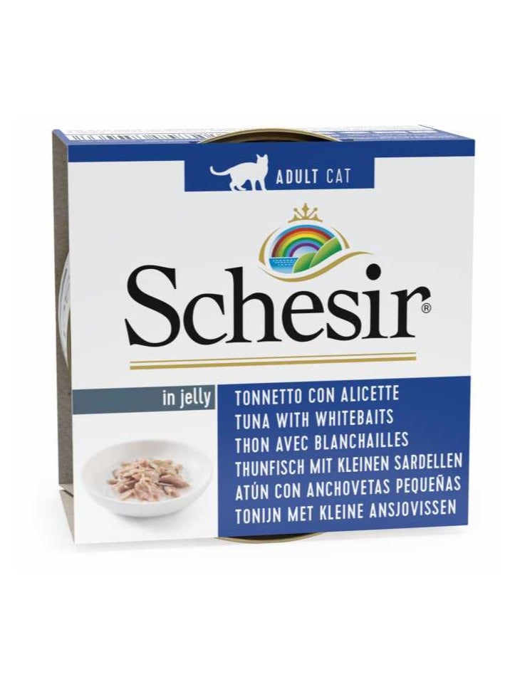 Schesir 14PC Cat Can Jelly Tuna With Whitebaits 85g  - Image 3