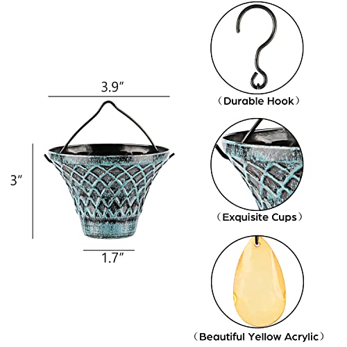 Tfro & Cile Rain Chain Gutter Downspout Catcher Outside Water Diverter Decorative Garden Rain Cups Chime Home Decor - 8 1/2 Feet Long - Image 2