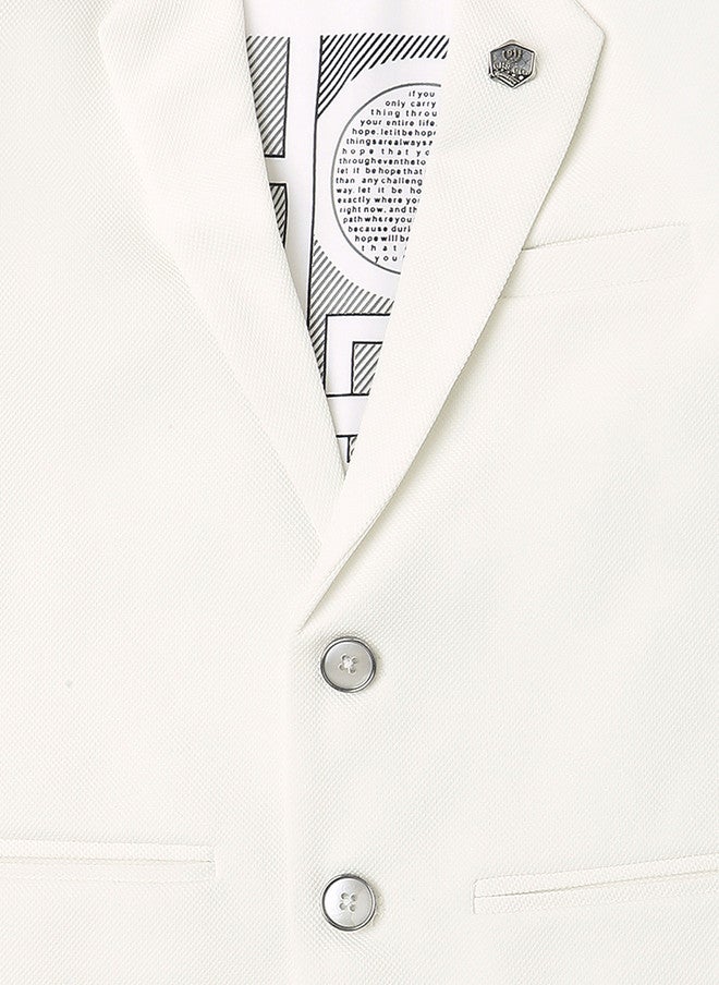 CAVIO Boys Comfort Fit Notched Lapel Collar Pure Cotton Single-Breasted Blazer & T-Shirt - Image 5