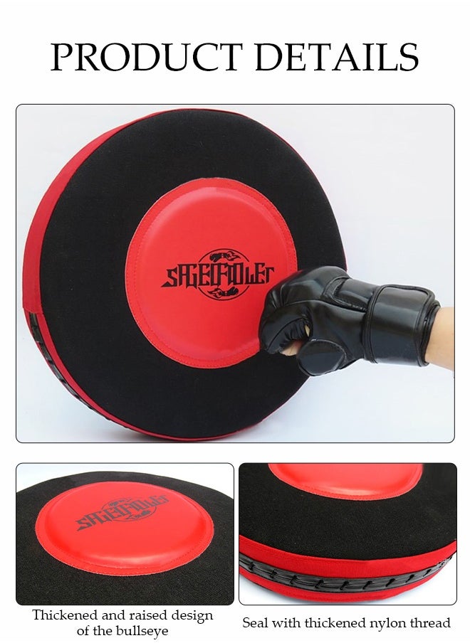 DUNISO Boxing Wall Target，Wall Boxing Punching Pad with Boxing Straps，Wall Punching Pad for Boxing Wall Mat, Wall Punching Pad Wall Target Pad Quiet PU Leather High Elastic Sponge Bag for Sports Training Boxing for Home Gym，40cm，Red/Black  - Image 3