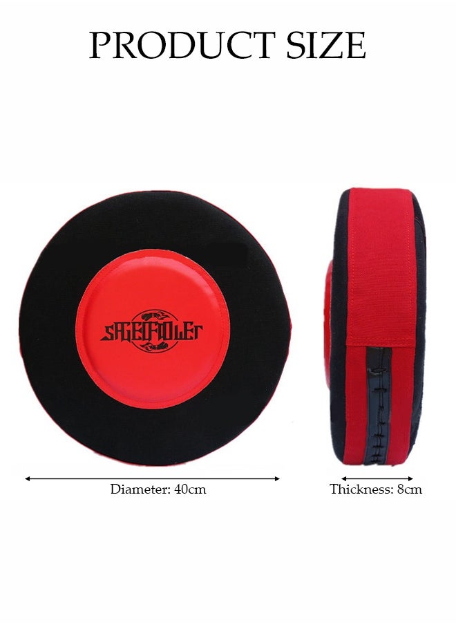 DUNISO Boxing Wall Target，Wall Boxing Punching Pad with Boxing Straps，Wall Punching Pad for Boxing Wall Mat, Wall Punching Pad Wall Target Pad Quiet PU Leather High Elastic Sponge Bag for Sports Training Boxing for Home Gym，40cm，Red/Black  - Image 2