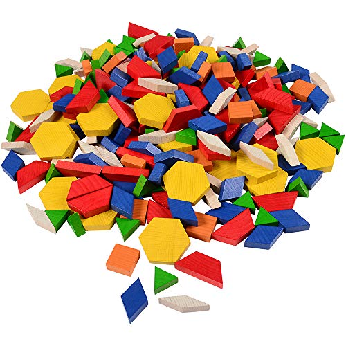 Constructive Playthings Wood Pattern Blocks w/Activity Cards -Learning Activity - Image 4