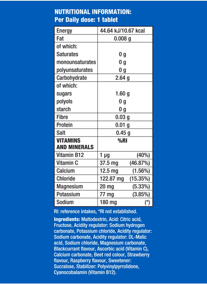 FAST&UP - Reload Instant Energy Drink - 20 Effervescent Tablets - Mixed Berry Flavour - Image 1
