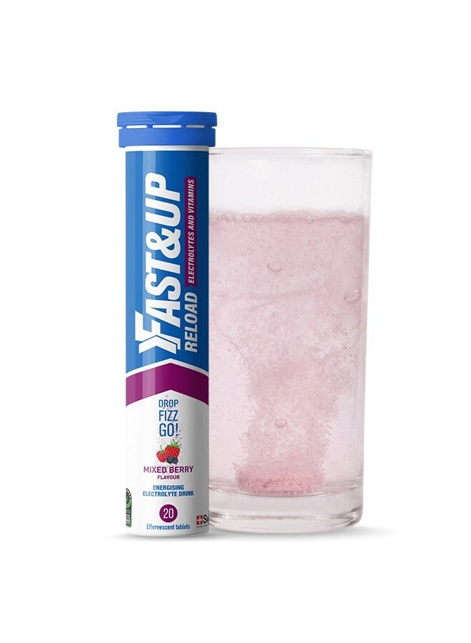 FAST&UP Reload - Hydration Electrolyte Supplement - 20 Effervescent Tablets, Mixed Berry Flavour - Image 1